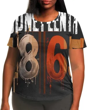 African American Graphic T Shirt for Women Afro Girl Print Short Sleeve Tunic Blouse Casual Summer Plus Size Top