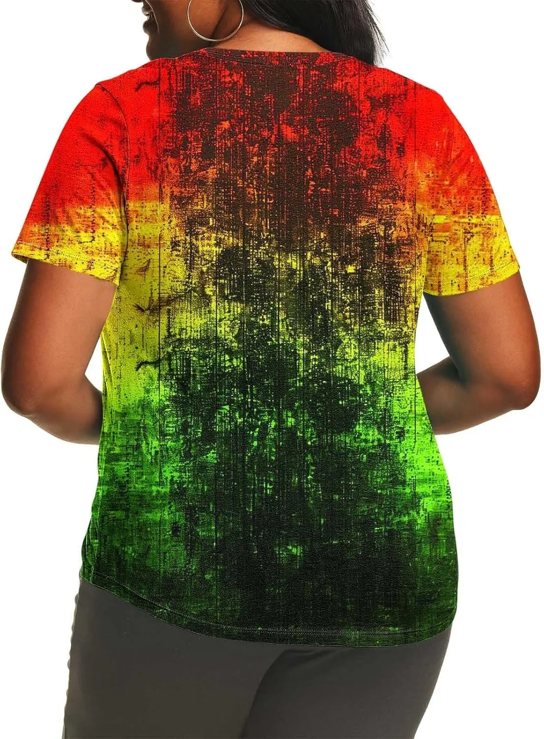 African American Graphic T Shirt for Women Afro Girl Print Short Sleeve Tunic Blouse Casual Summer Plus Size Top
