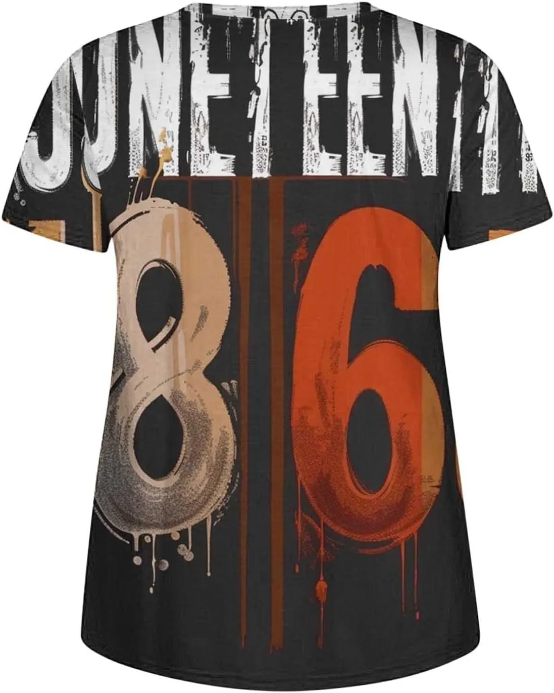 African American Graphic T Shirt for Women Afro Girl Print Short Sleeve Tunic Blouse Casual Summer Plus Size Top