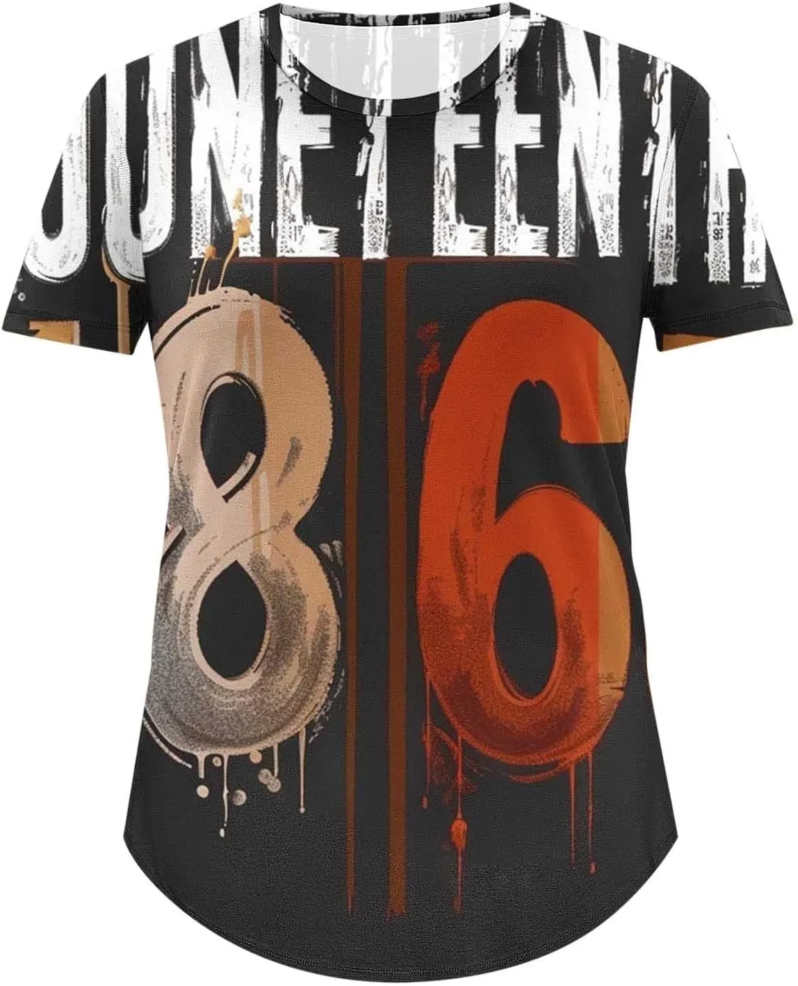 African American Graphic T Shirt for Women Afro Girl Print Short Sleeve Tunic Blouse Casual Summer Plus Size Top