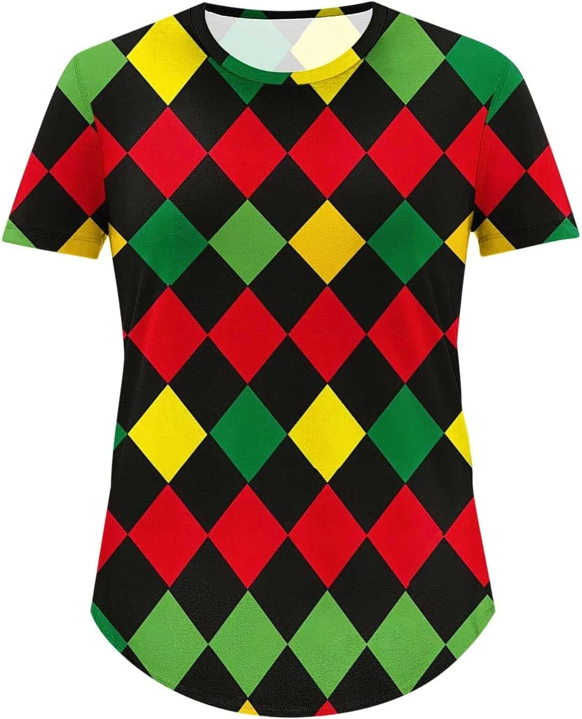 African American Graphic T Shirt for Women Afro Girl Print Short Sleeve Tunic Blouse Casual Summer Plus Size Top