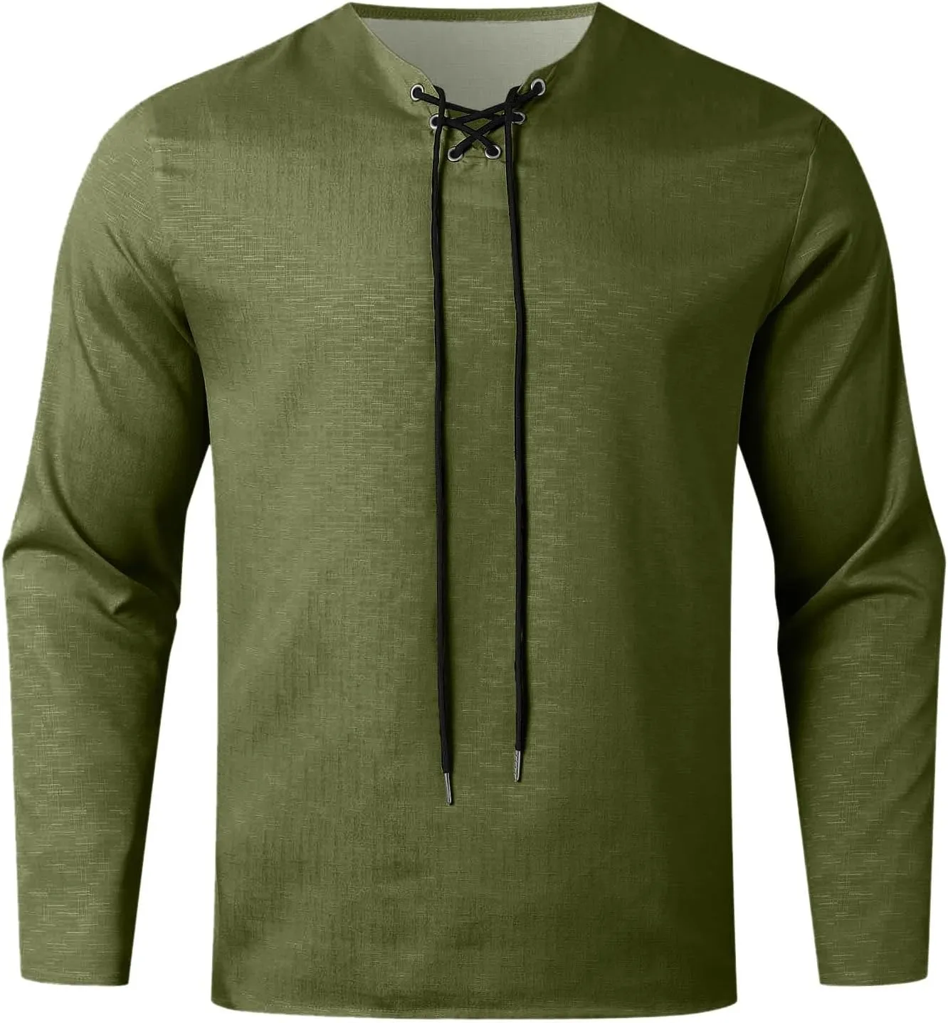 Aniywn Mens Cotton Linen Henley Shirts Boho Beach Summer Solid T Shirt Work Yoga Tops Men Summer Vintage Renaissance Costume