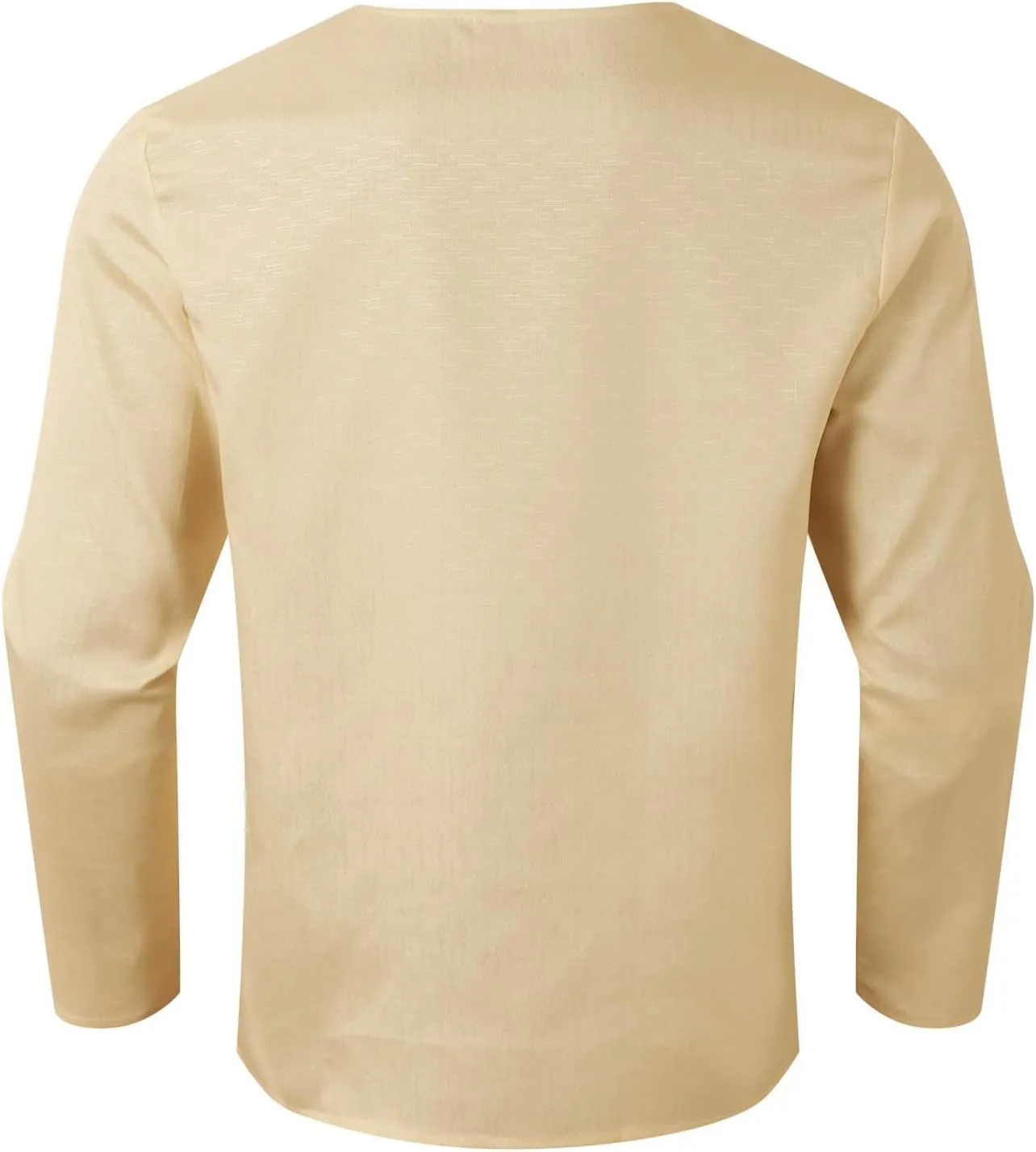 Aniywn Mens Cotton Linen Henley Shirts Boho Beach Summer Solid T Shirt Work Yoga Tops Men Summer Vintage Renaissance Costume