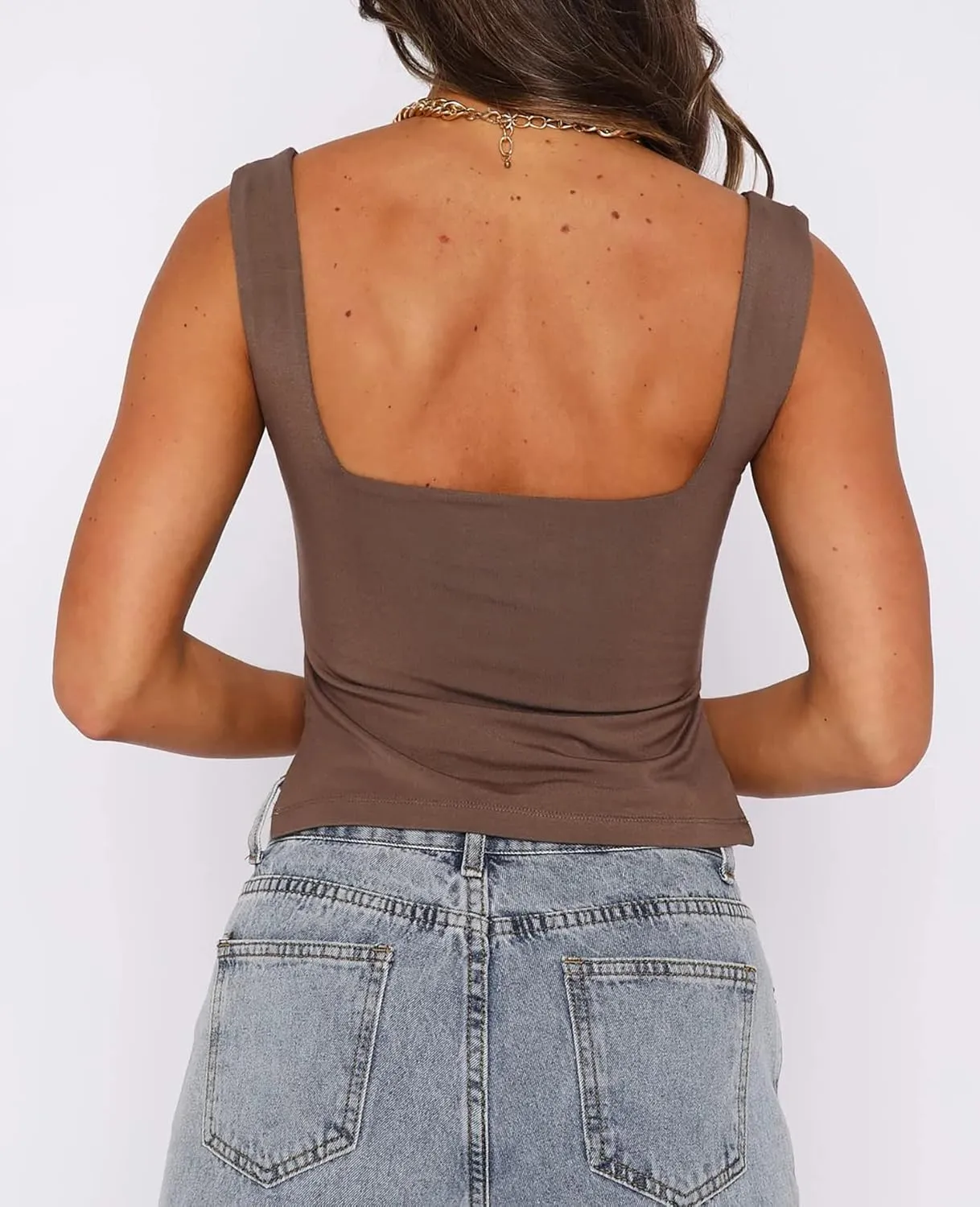 BAIGRAM Women’s Sleeveless Slim Crop Tank Top Sexy Pleated Bustier Sweetheart Neck Strappy Slits Cropped Vest Cami