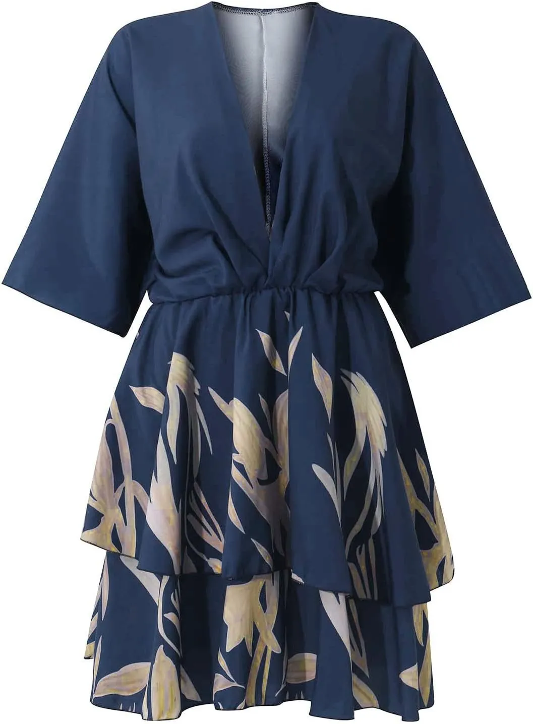Beach Dresses for Women,2023 Summer Casual Trendy Loose Batwing Sleeve Mini Dress,Floral Flowy Hem Boho Dress