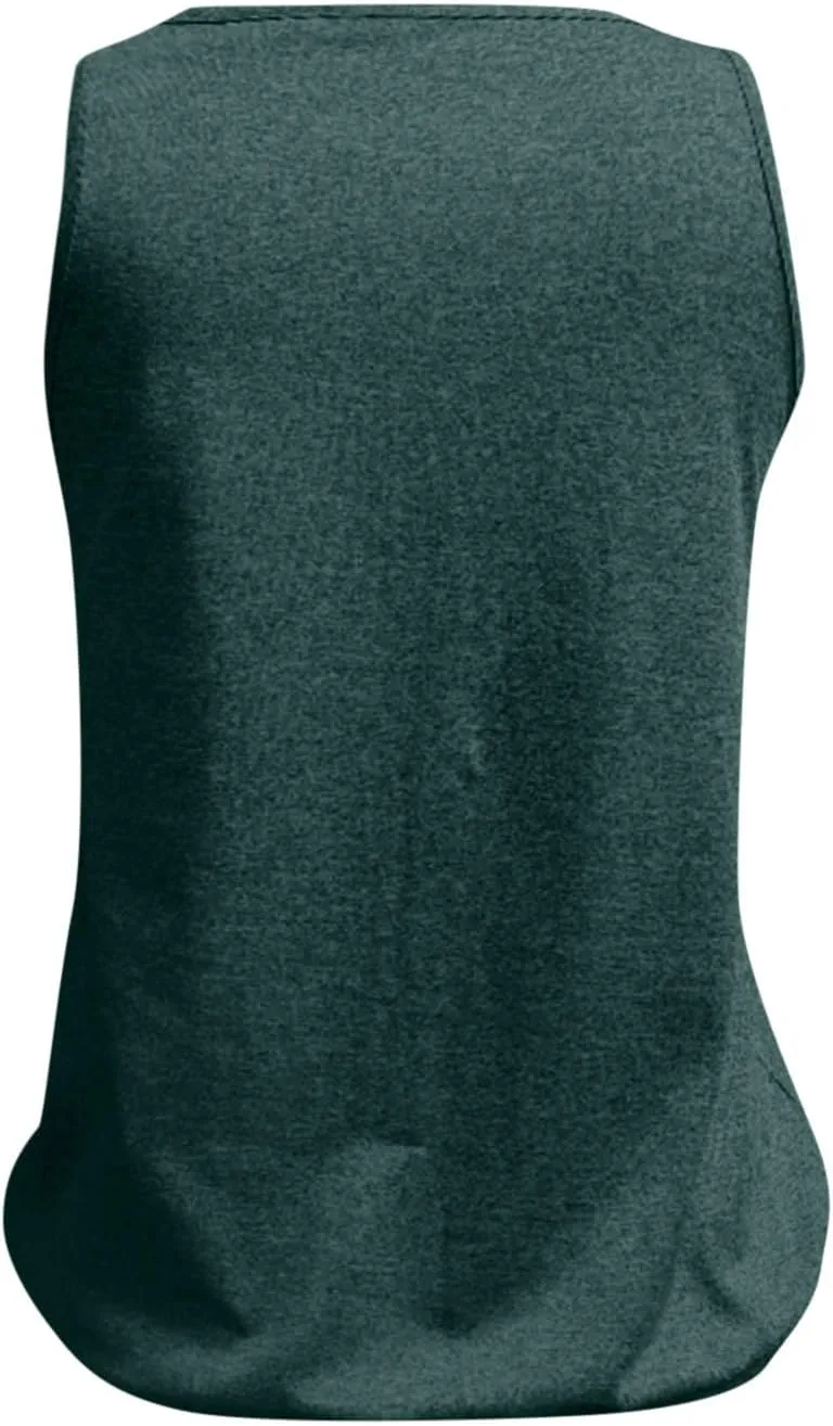 Binmer Womens Plus Size Tank Tops Summer Sleeveless V/Crewneck Pleated Front T-Shirts Casual Loose Fit Tunics Camis Vest