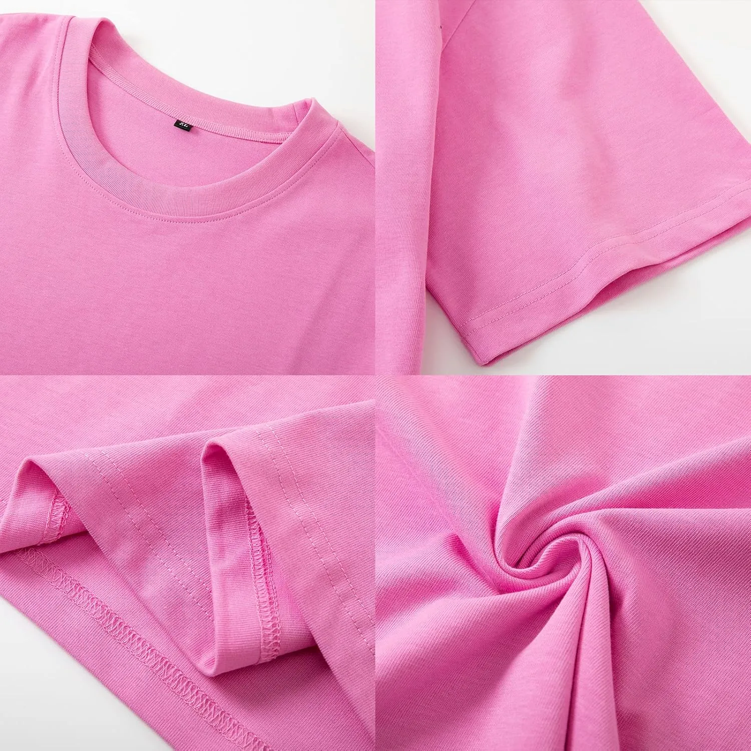 BINTEHGS Oversize T Shirt Women Plain Basic Boyfriend Tees Solid Color Tshirt Unisex Casual Short Sleeve Tops Cotton Shirts