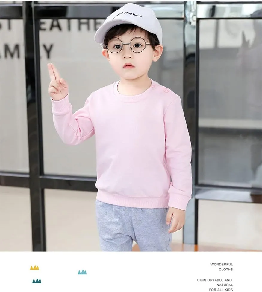 Boys' Crewneck Sweatshirt Girls Sport Long Sleeve Cotton Kids Toddler Casual Solid T-Shirt Pullover Tops