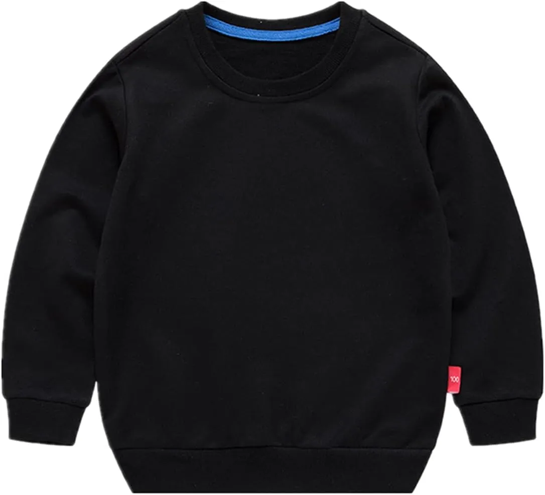 Boys' Crewneck Sweatshirt Girls Sport Long Sleeve Cotton Kids Toddler Casual Solid T-Shirt Pullover Tops