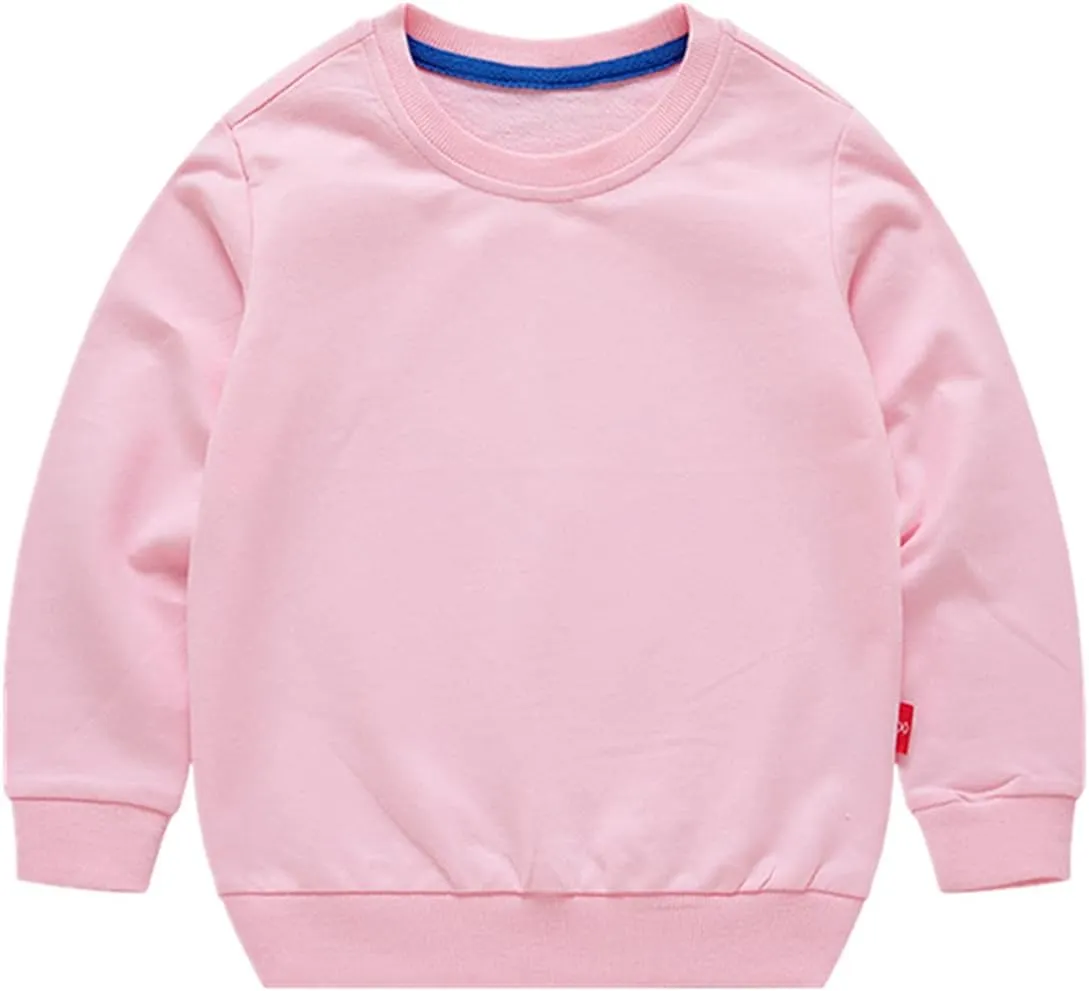 Boys' Crewneck Sweatshirt Girls Sport Long Sleeve Cotton Kids Toddler Casual Solid T-Shirt Pullover Tops