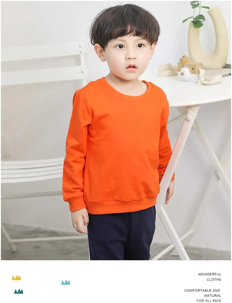 Boys' Crewneck Sweatshirt Girls Sport Long Sleeve Cotton Kids Toddler Casual Solid T-Shirt Pullover Tops