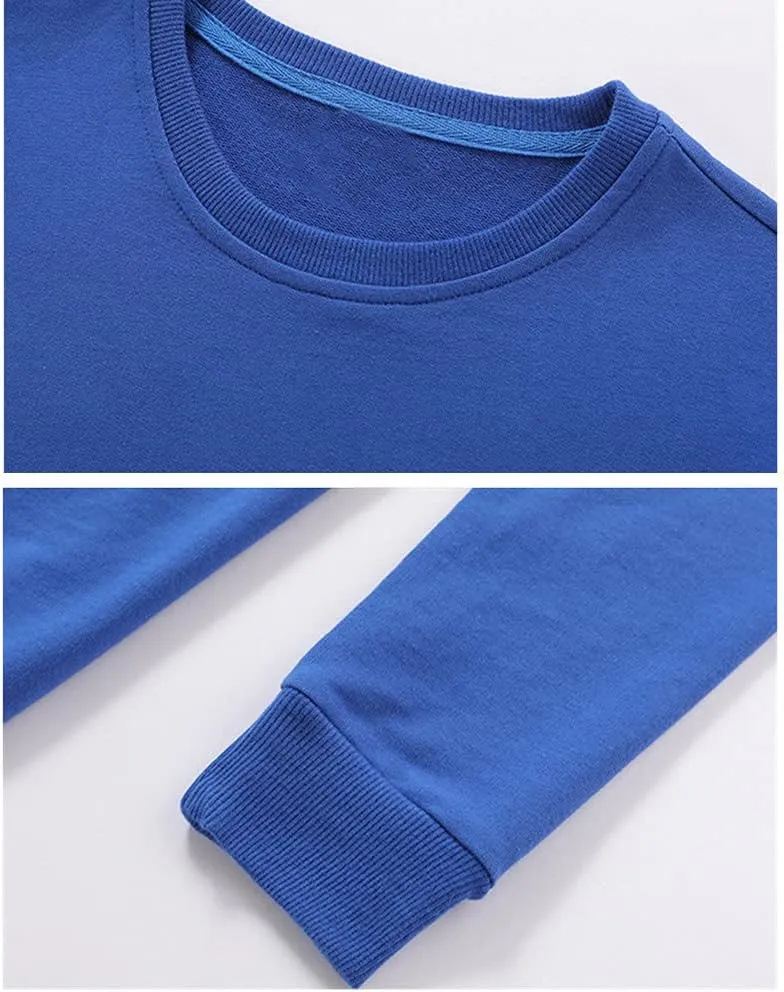 Boys' Crewneck Sweatshirt Girls Sport Long Sleeve Cotton Kids Toddler Casual Solid T-Shirt Pullover Tops