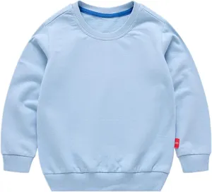 Boys' Crewneck Sweatshirt Girls Sport Long Sleeve Cotton Kids Toddler Casual Solid T-Shirt Pullover Tops