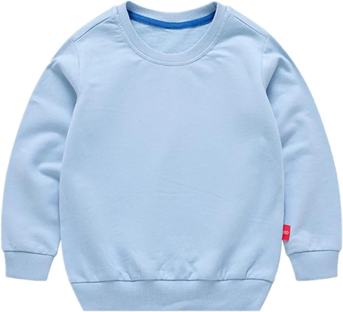 Boys' Crewneck Sweatshirt Girls Sport Long Sleeve Cotton Kids Toddler Casual Solid T-Shirt Pullover Tops