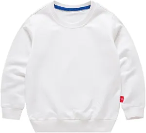 Boys' Crewneck Sweatshirt Girls Sport Long Sleeve Cotton Kids Toddler Casual Solid T-Shirt Pullover Tops