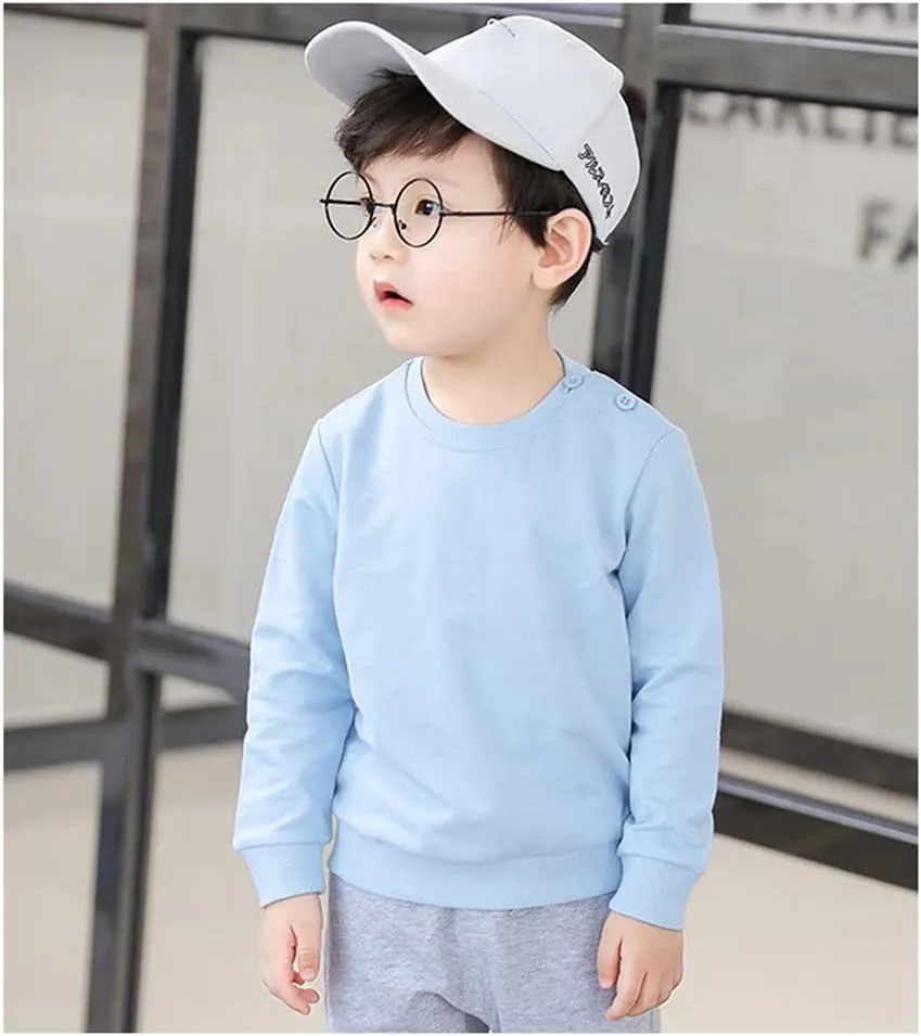 Boys' Crewneck Sweatshirt Girls Sport Long Sleeve Cotton Kids Toddler Casual Solid T-Shirt Pullover Tops
