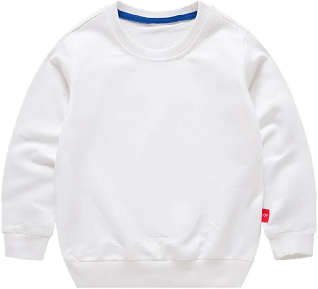 Boys' Crewneck Sweatshirt Girls Sport Long Sleeve Cotton Kids Toddler Casual Solid T-Shirt Pullover Tops