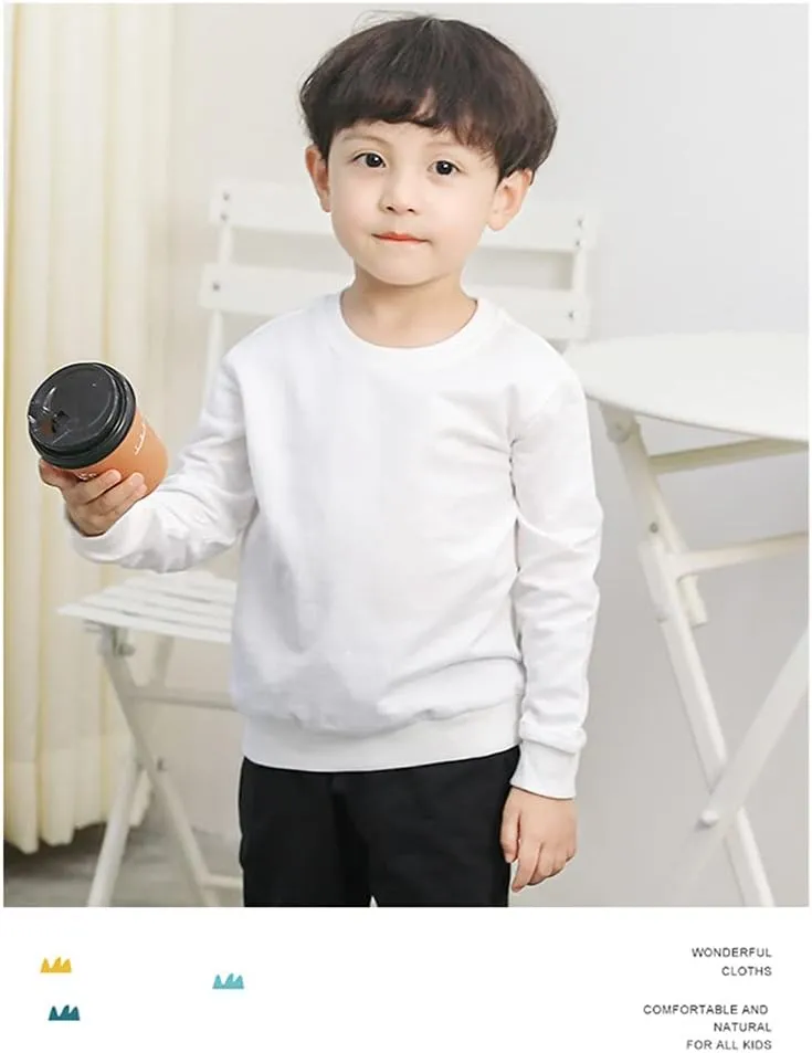 Boys' Crewneck Sweatshirt Girls Sport Long Sleeve Cotton Kids Toddler Casual Solid T-Shirt Pullover Tops