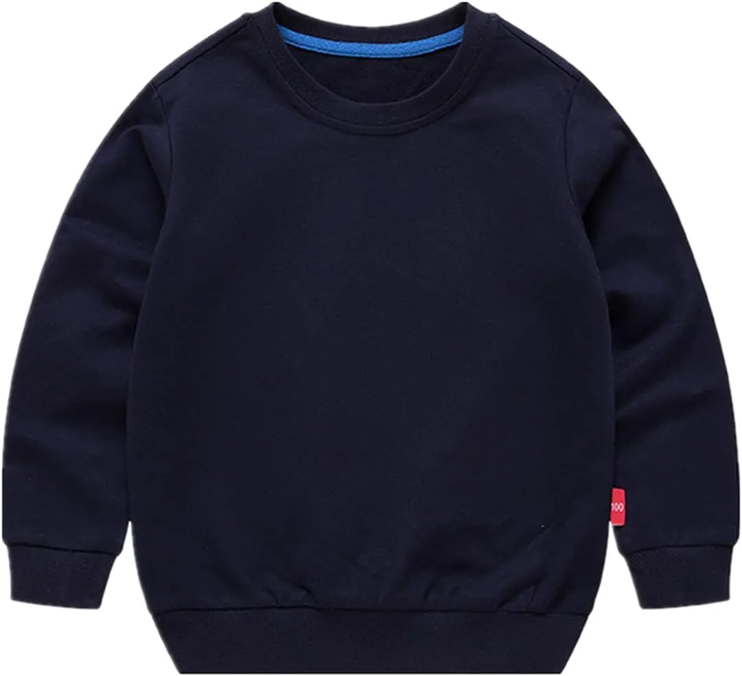 Boys' Crewneck Sweatshirt Girls Sport Long Sleeve Cotton Kids Toddler Casual Solid T-Shirt Pullover Tops