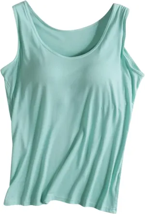 Built in Bra Tank Tops for Women Summer Tank Top Shelf Bra Padded Athletic Tank Tops Workout Sports Bra Top for 2024