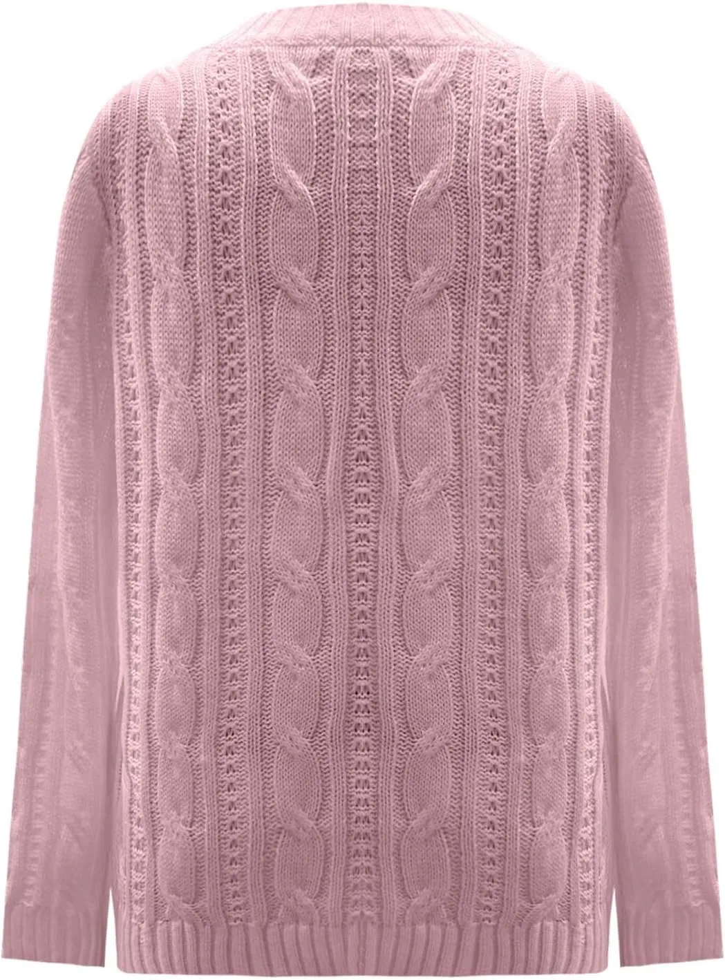 Cable Knit Sweater Women Crewneck Knit Pullover Sweater Trendy Crochet Slim Fit Knitwear Fall Winter Basic Jumper Tops