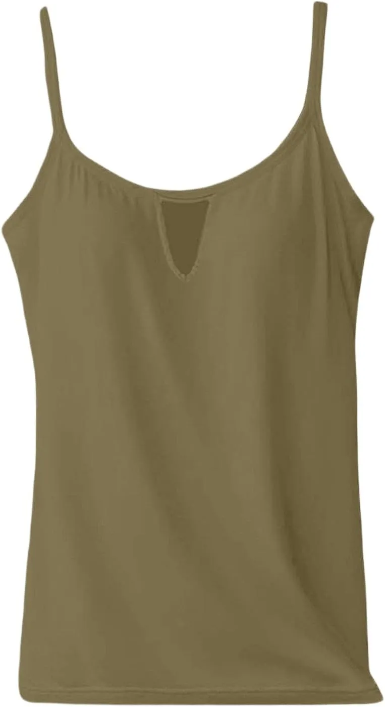 Camisole Tops for Women Built in Bra Adjustable Spaghetti Strap Cotton Workout Yoga Shirts Summer Basic Tank Tops