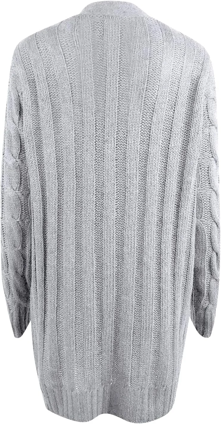 Cardigan Sweaters for Women 2024 Fall Button Down Open Front Cardigan Knit Chunky Sweater Outwear Coats with Pockets