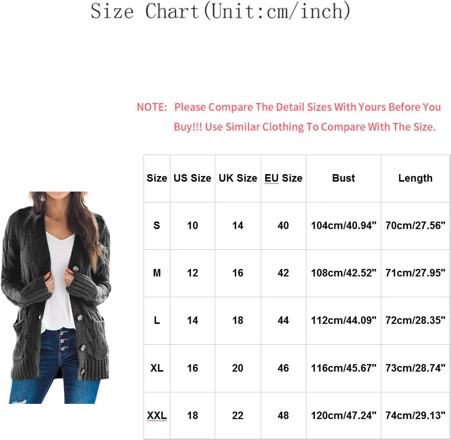 Cardigan Sweaters for Women 2024 Fall Button Down Open Front Cardigan Knit Chunky Sweater Outwear Coats with Pockets