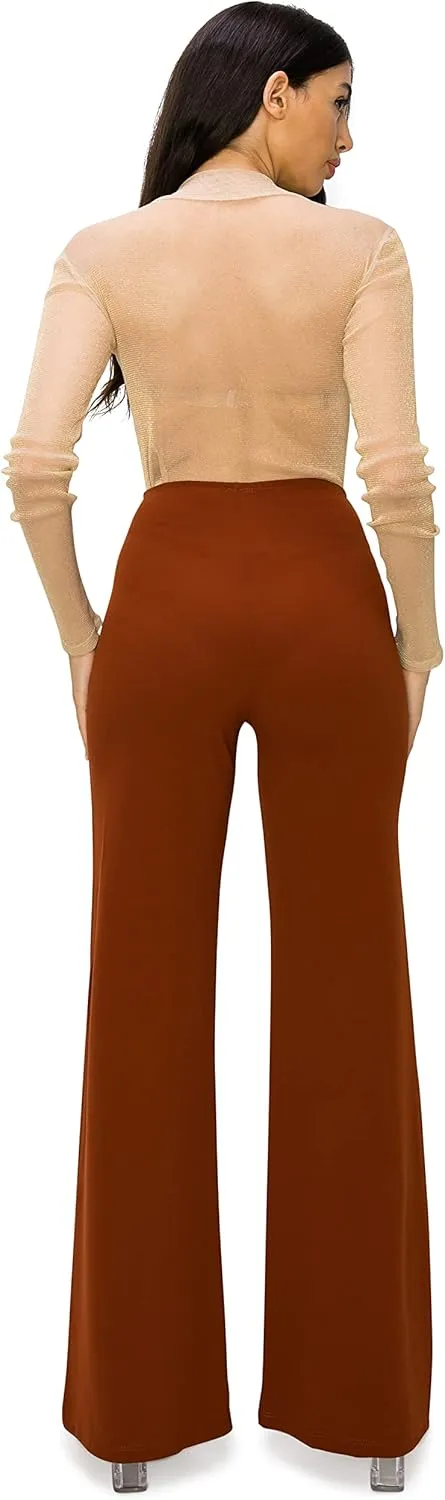 Cemi Ceri Women's High Waist Dress Pants w/Button Decorate
