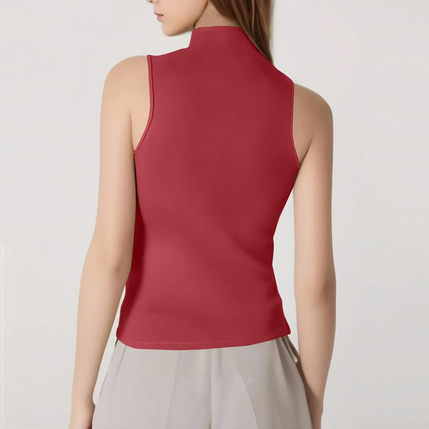 Compression Tanks for Women Slim Fit Sleeveless Layering Tops Solid Turtleneck Summer Outfits
