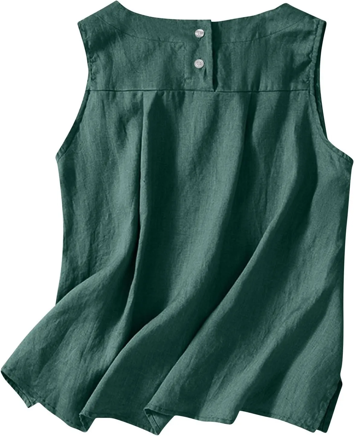 Cotton Linen Tank Tops for Women Summer Vacation Tops Loose Fit Sleeveless Round Neck Shirts Beach Tees Vests
