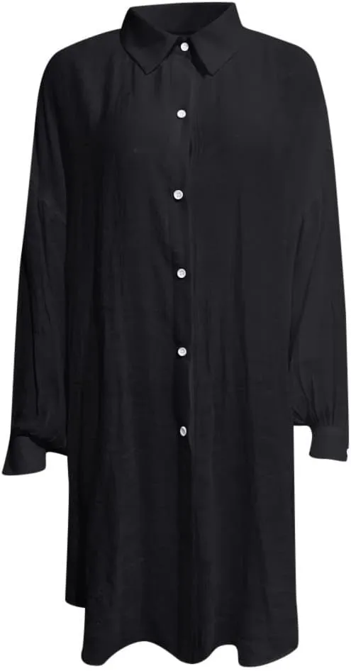 Cotton Linen Tops for Women Long Sleeve Button Down Plus Size Summer Oversized Tops Beach Coverups Blouse