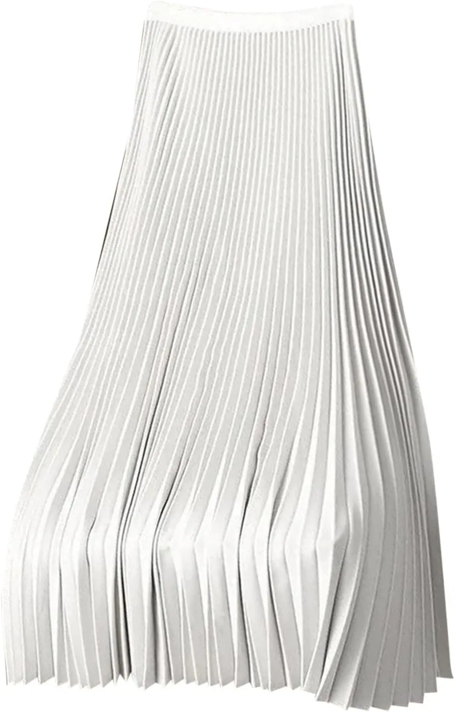 DDAPJ pyju Women's Pleated Maxi Skirt Satin Metallic Accordion Skirts Plus Size Casual High Waist Flowy A-Line Long Skirt