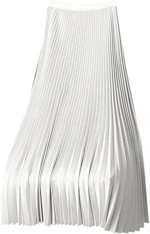 DDAPJ pyju Women's Pleated Maxi Skirt Satin Metallic Accordion Skirts Plus Size Casual High Waist Flowy A-Line Long Skirt