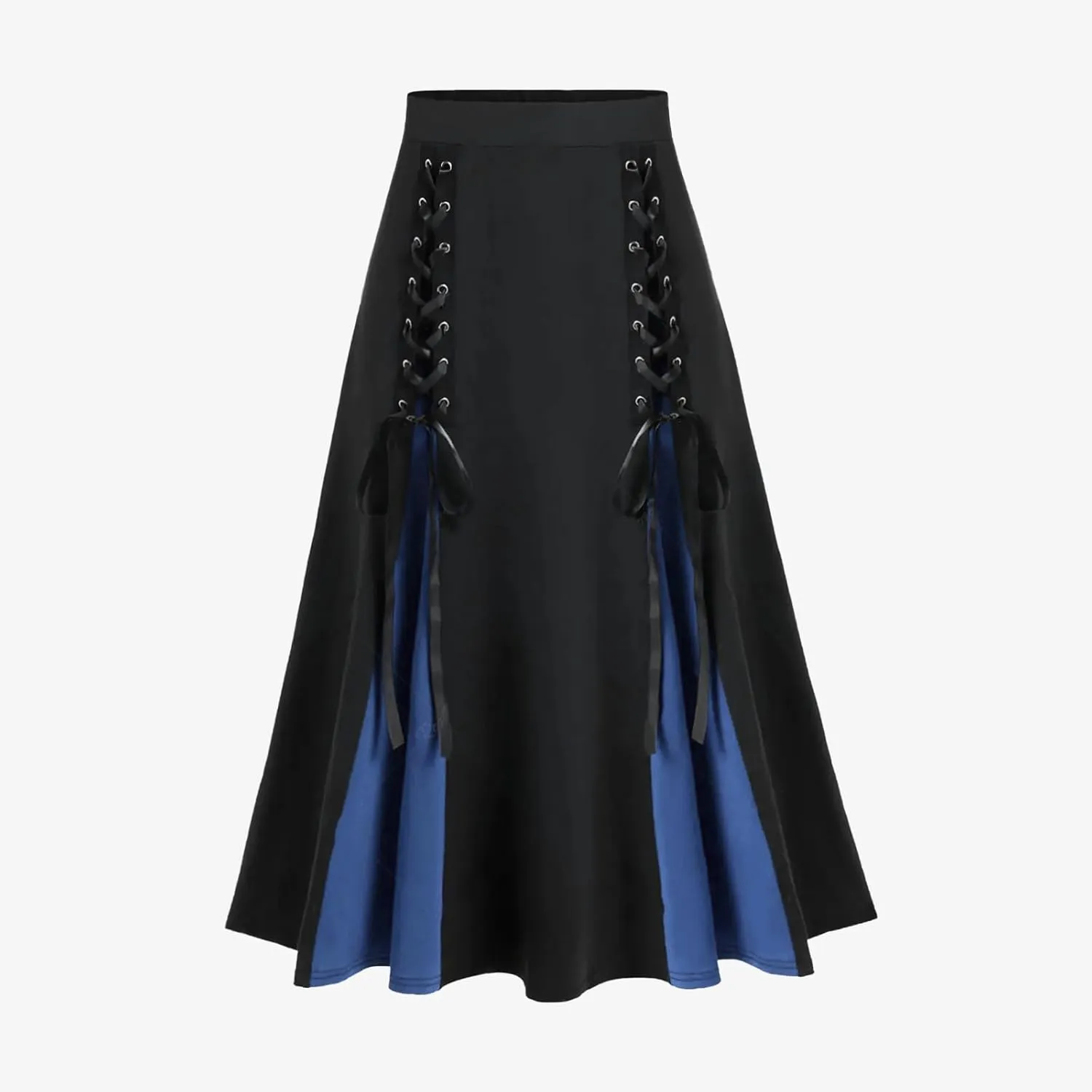 Firzero Gothic Skirt for Women Steampunk Gothic Skirt High Slit Pleated Long Maxi Skirts High Waist Punk Goth Skirts