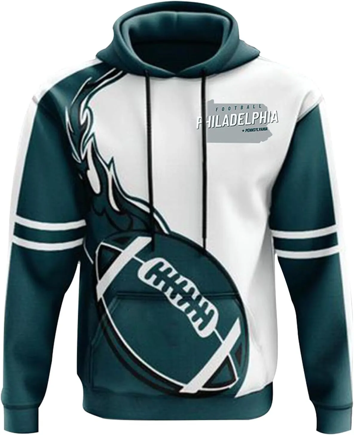 Football Hoodies for Men Women City Sweatshirts Fans Gifts Casual Collar Drawstring Long Sleeve Hoodie Pullover