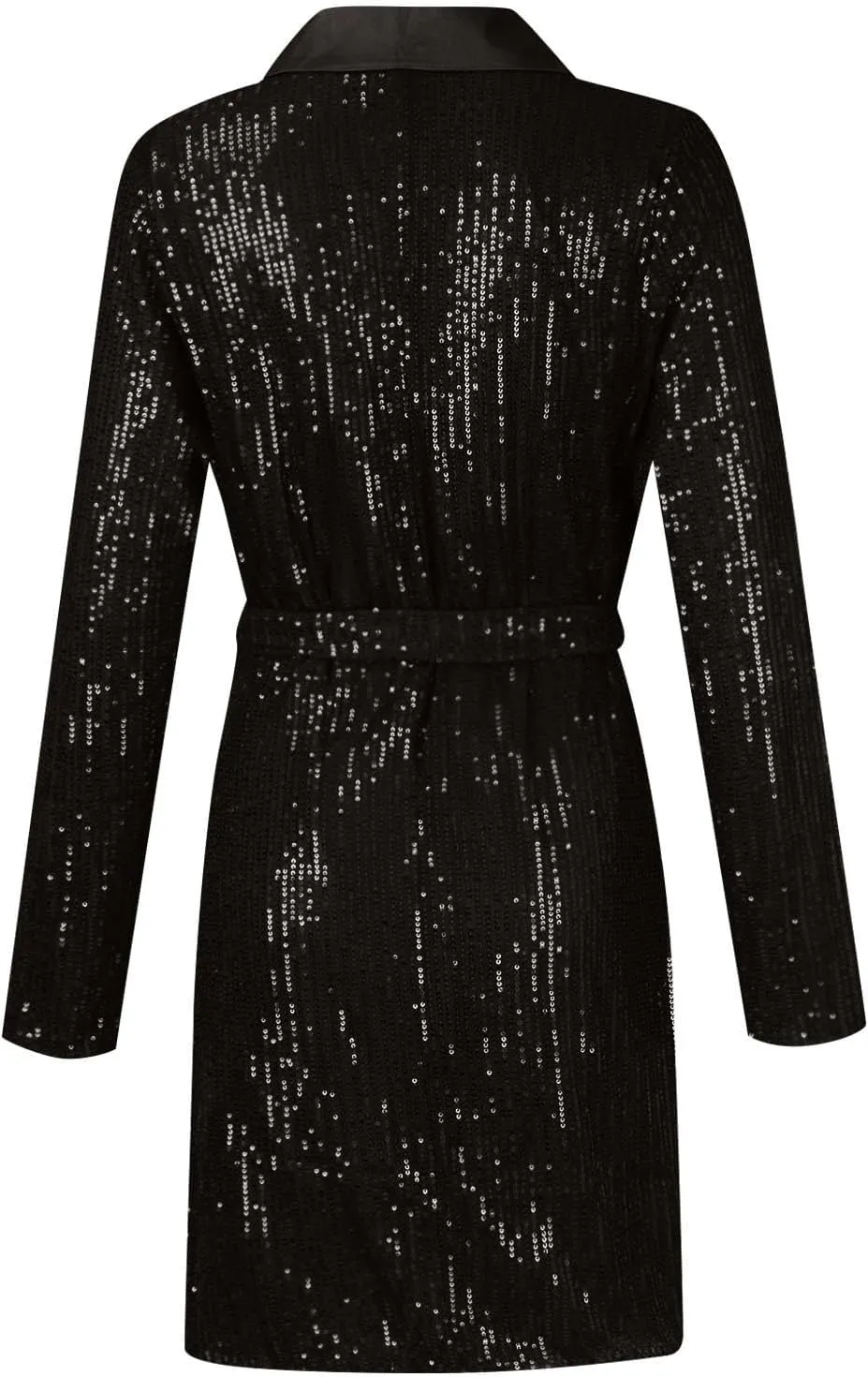 Formal Dresses for Women,2024 Summer Trendy Sparkly Sequin Party Dress,Elegant V Neck Long Sleeve Ruched Blazer Dress
