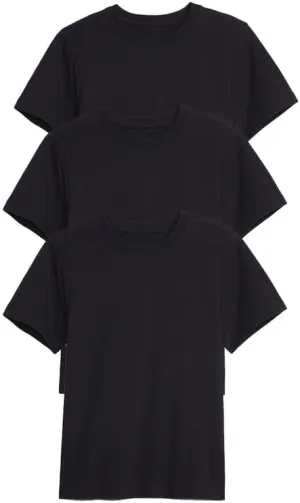 Galaxy by Harvic 3 Pack Boys Short Sleeve Crewneck Solid T-Shirt, Soft Cotton Blend with Ribbed Crew Neckline Tee