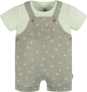 Gerber Baby Gauze Overall Romper and T-Shirt Set