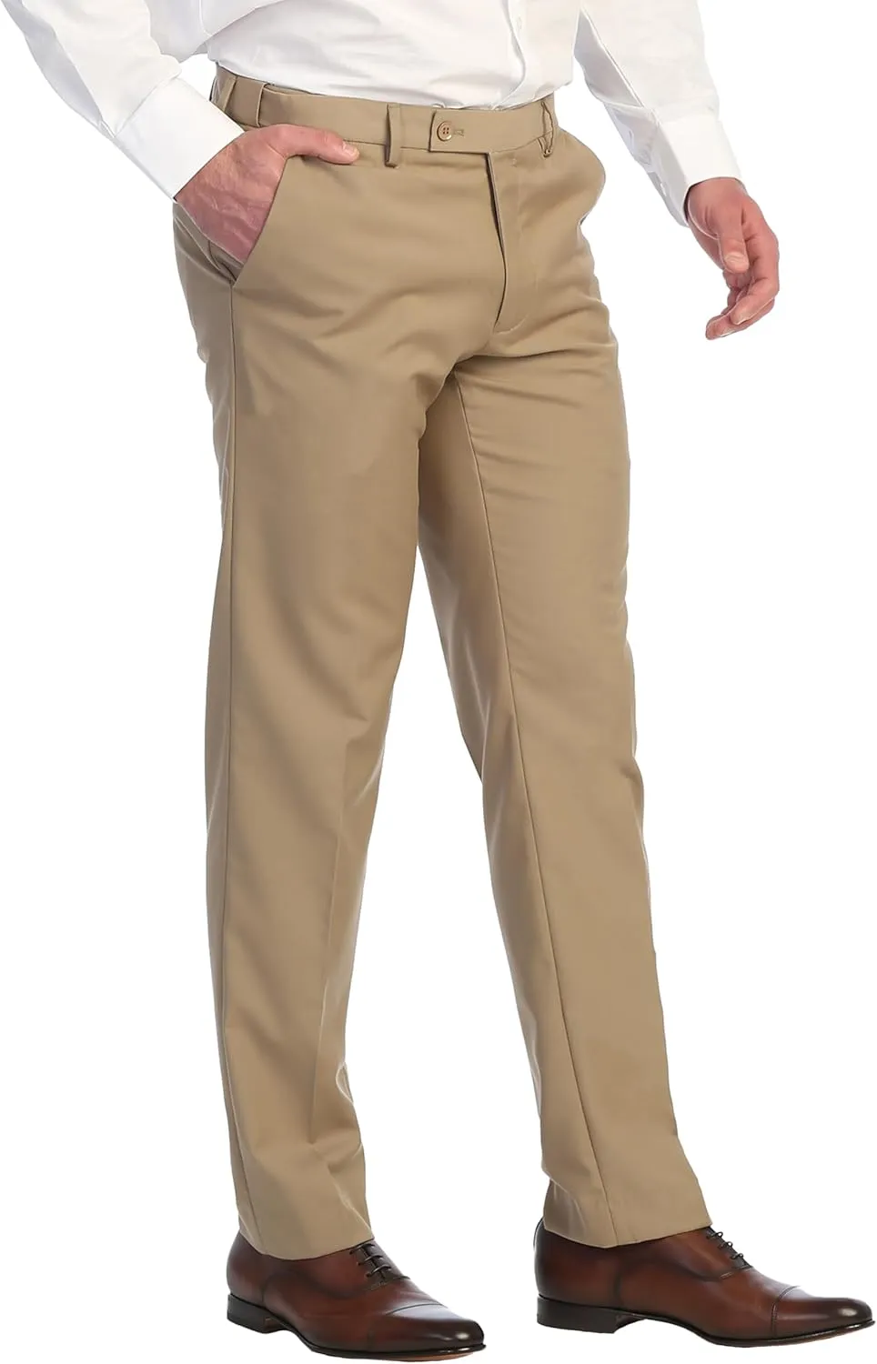 Gioberti Men's Hidden Expandable Waist Dress Pants