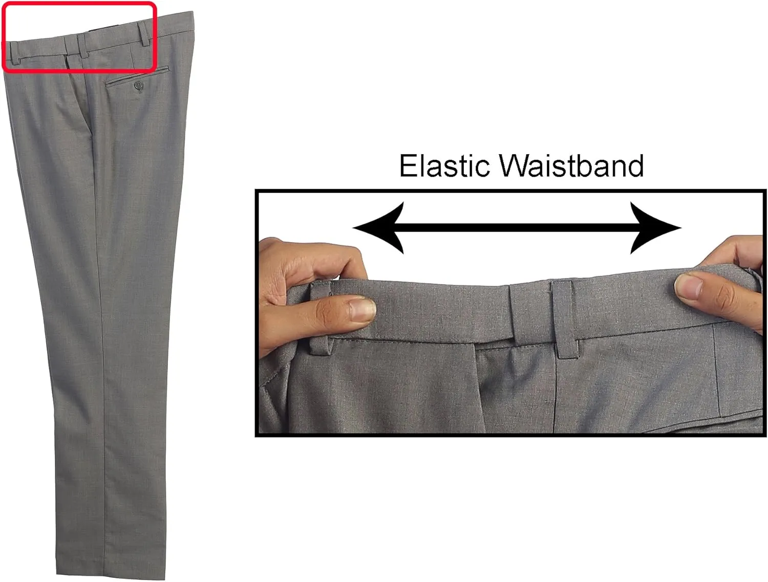 Gioberti Men's Hidden Expandable Waist Dress Pants