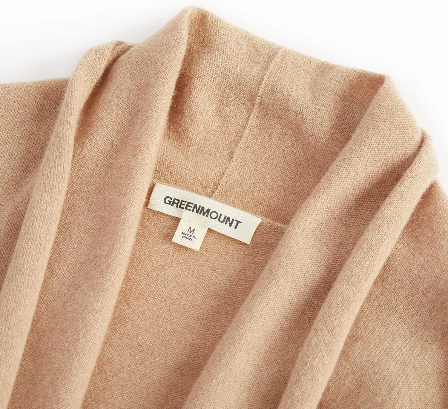 GreenMount Women's Cashmere Short Cardigan Long Sleeve Lightweight Recycled Cashmere Sweater for Women with Belt