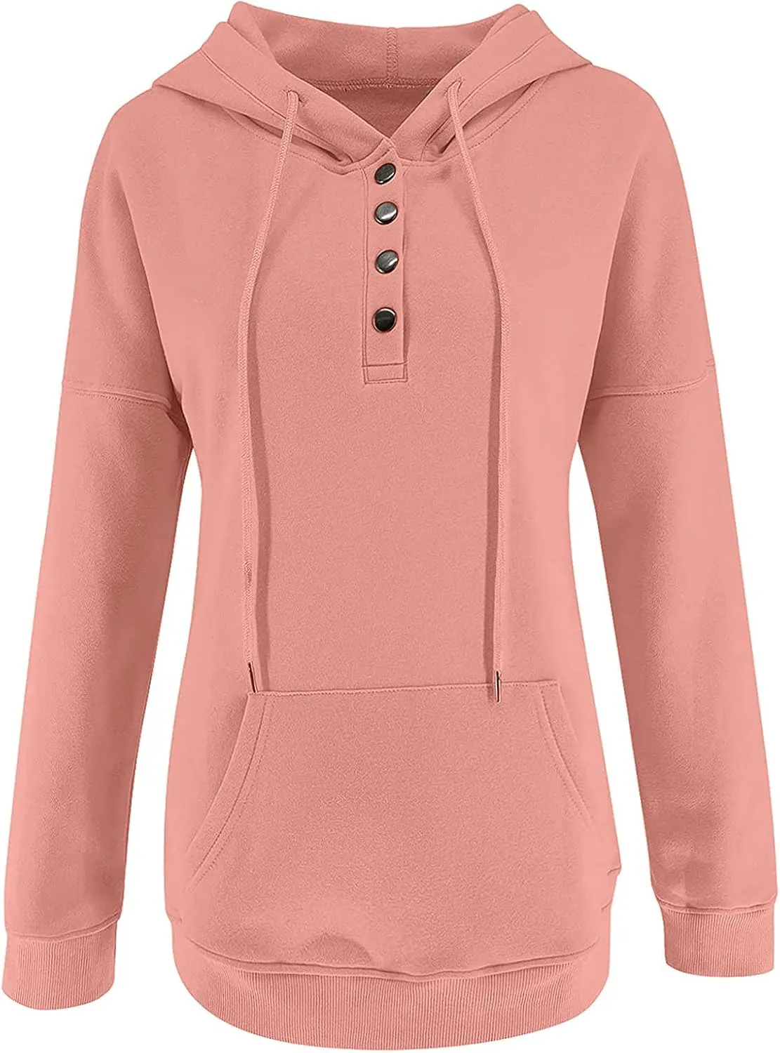 Hoodies For Women 2023 Drawstring Long Sleeve Hoodies Tops Casual Pullover Sweatshirt Fall Loose Fit Clothes With Pocket
