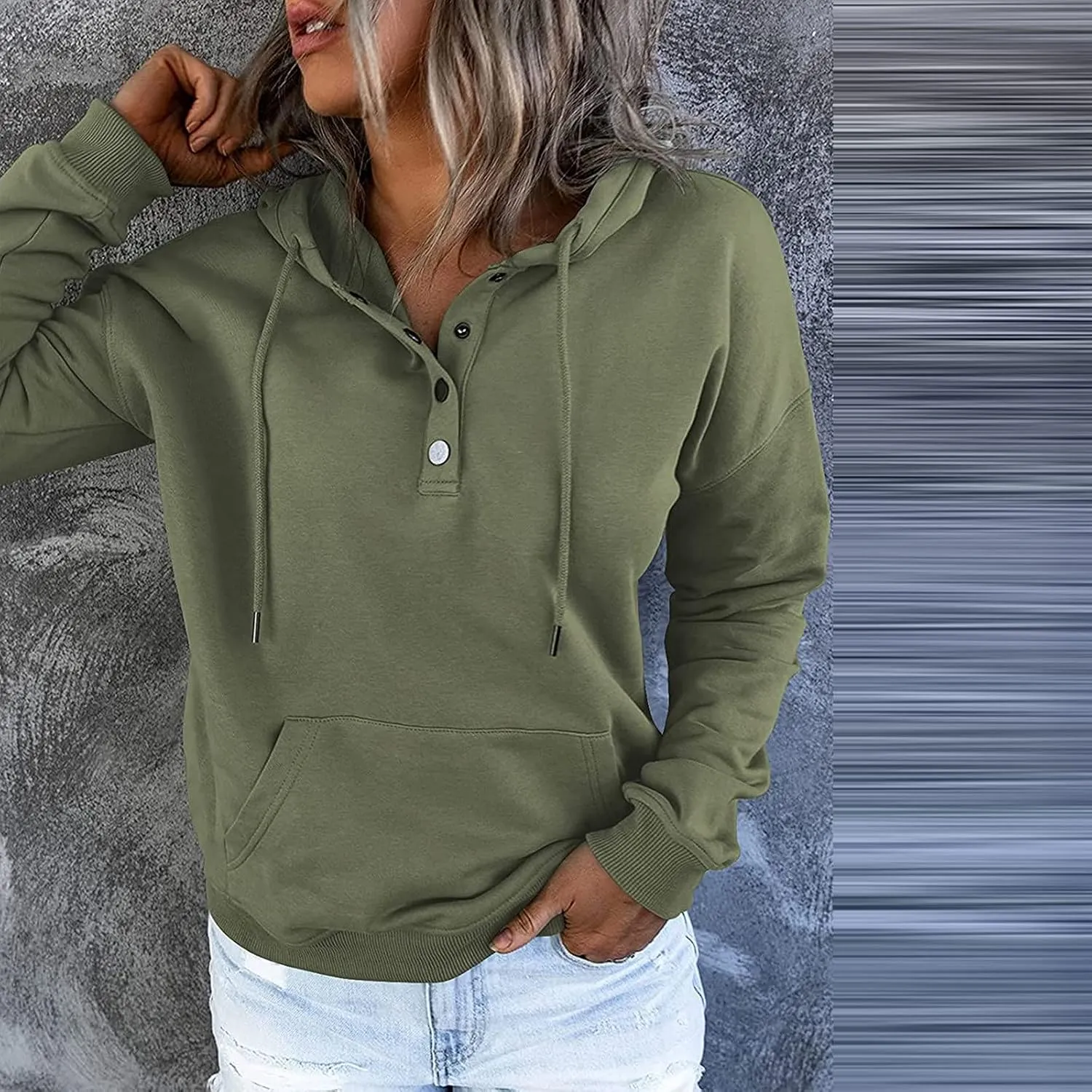 Hoodies For Women 2023 Drawstring Long Sleeve Hoodies Tops Casual Pullover Sweatshirt Fall Loose Fit Clothes With Pocket