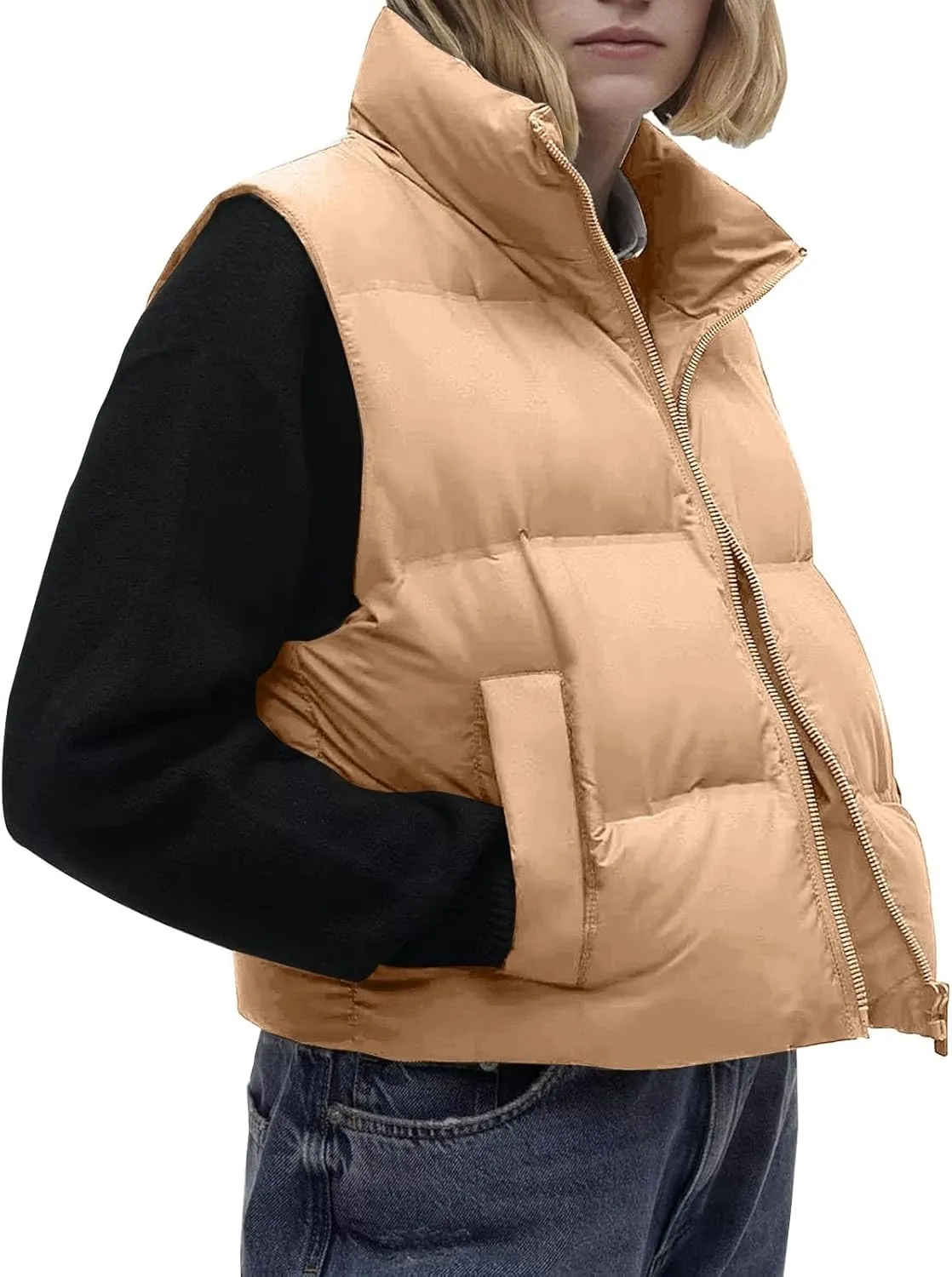 iQKA Women Men Camo Down Jacket Unisex Long Sleeve Glossy Camouflage Zipper Coat with Pockets Oversized Puffer Jackets S-5XL