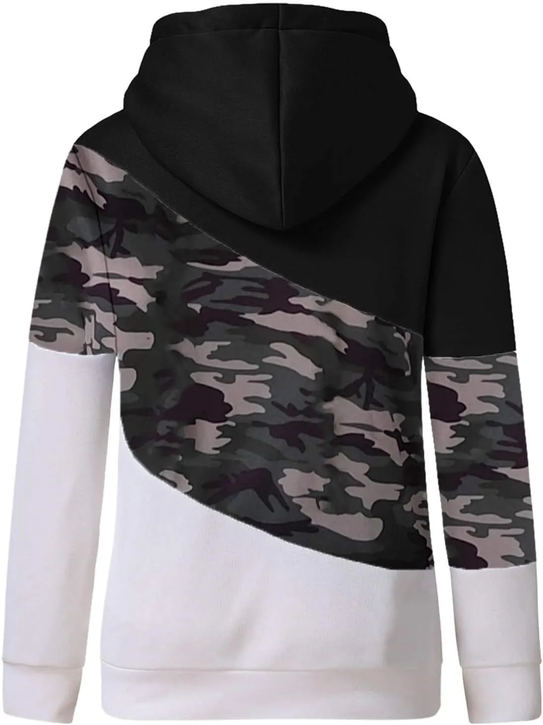 iQKA Women's Color Block Sweatshirt Hoodie Casual Long Sleeve Hooded Pullover Tops Autumn Winter Coat