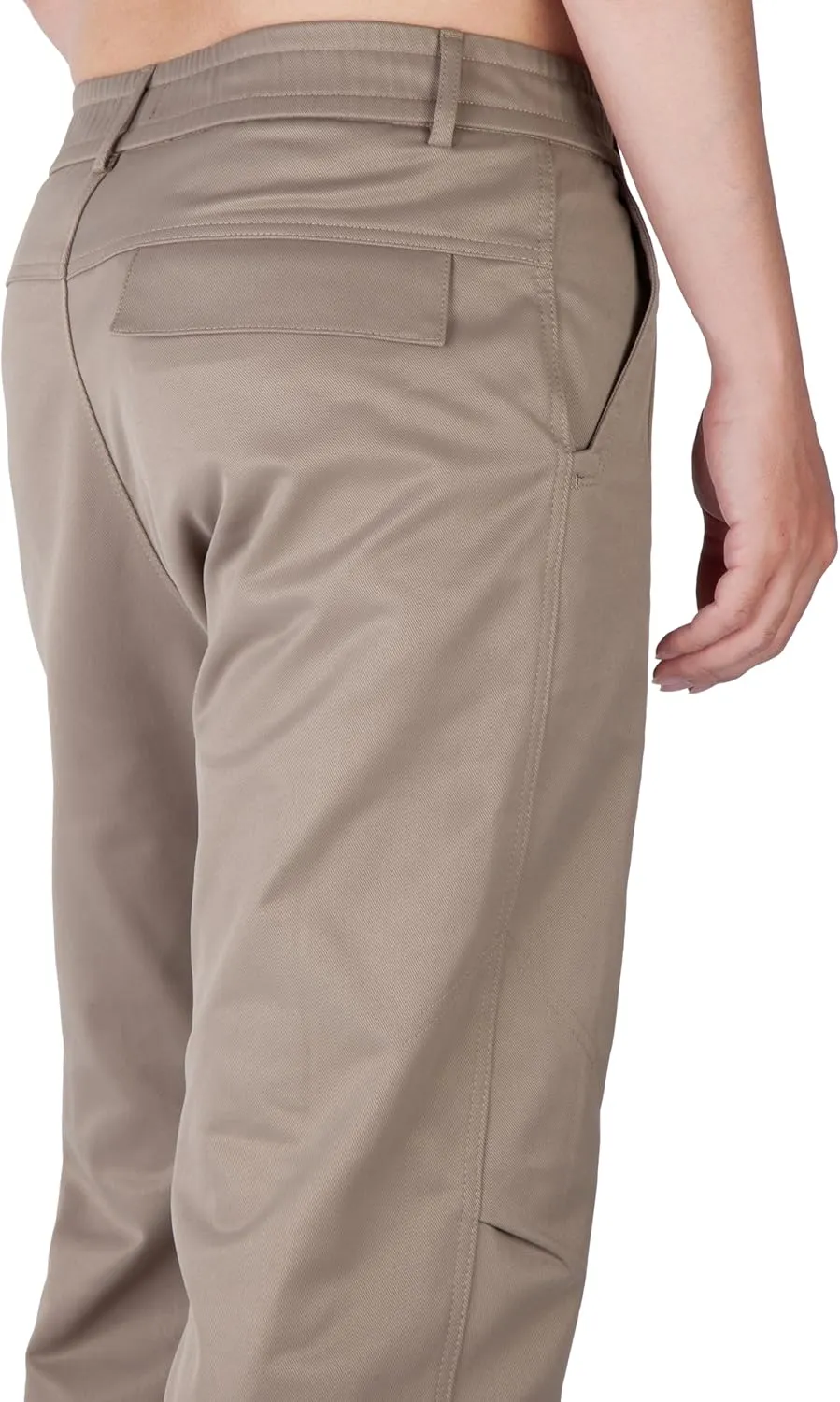 ITALYMORN Elastic Waist Dress Pants for Men with Button Closure Flat Front Chinos Relaxed Fit