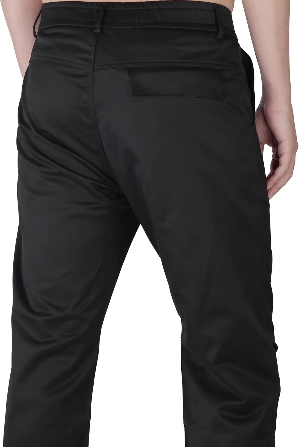 ITALYMORN Elastic Waist Dress Pants for Men with Button Closure Flat Front Chinos Relaxed Fit