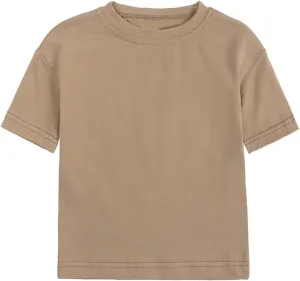 Kids Solid T Shirt Baby Boys Girls Toddler Short Sleeve Cotton Soft Tees Tops Summer Basic Classic Clothes Lightweight