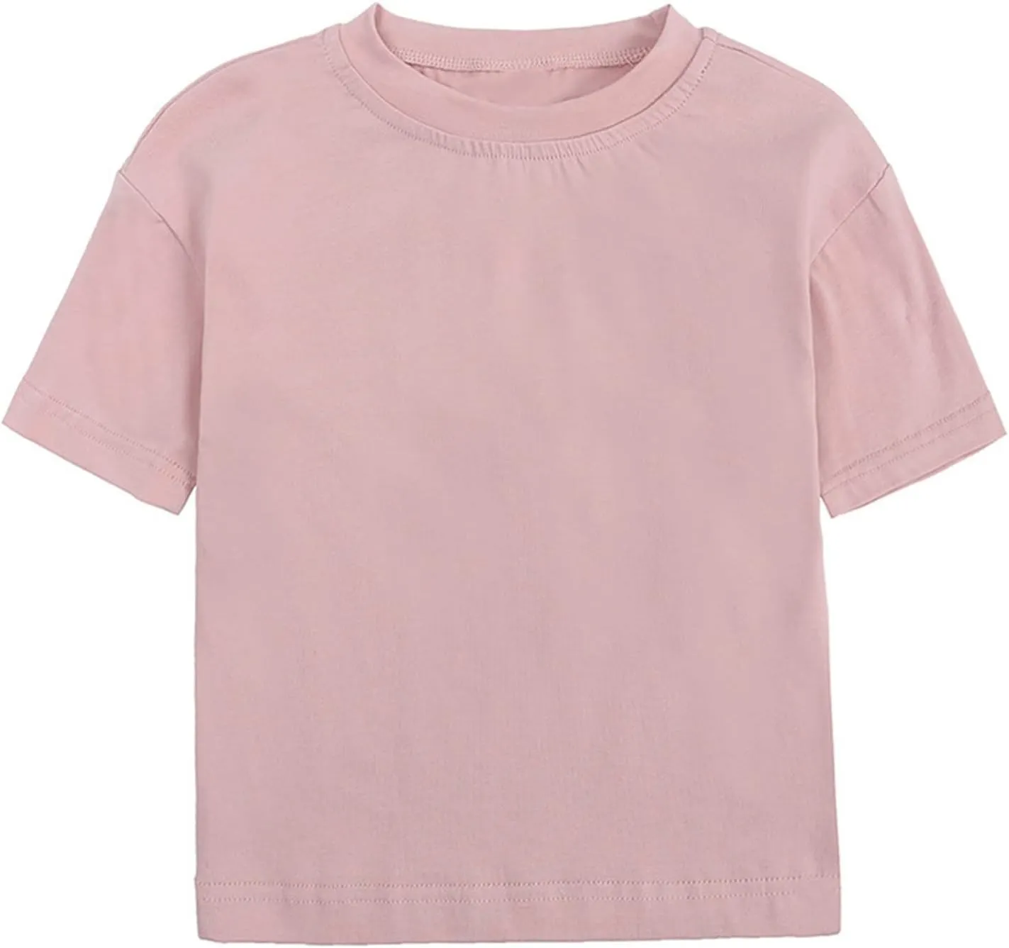 Kids Solid T Shirt Baby Boys Girls Toddler Short Sleeve Cotton Soft Tees Tops Summer Basic Classic Clothes Lightweight